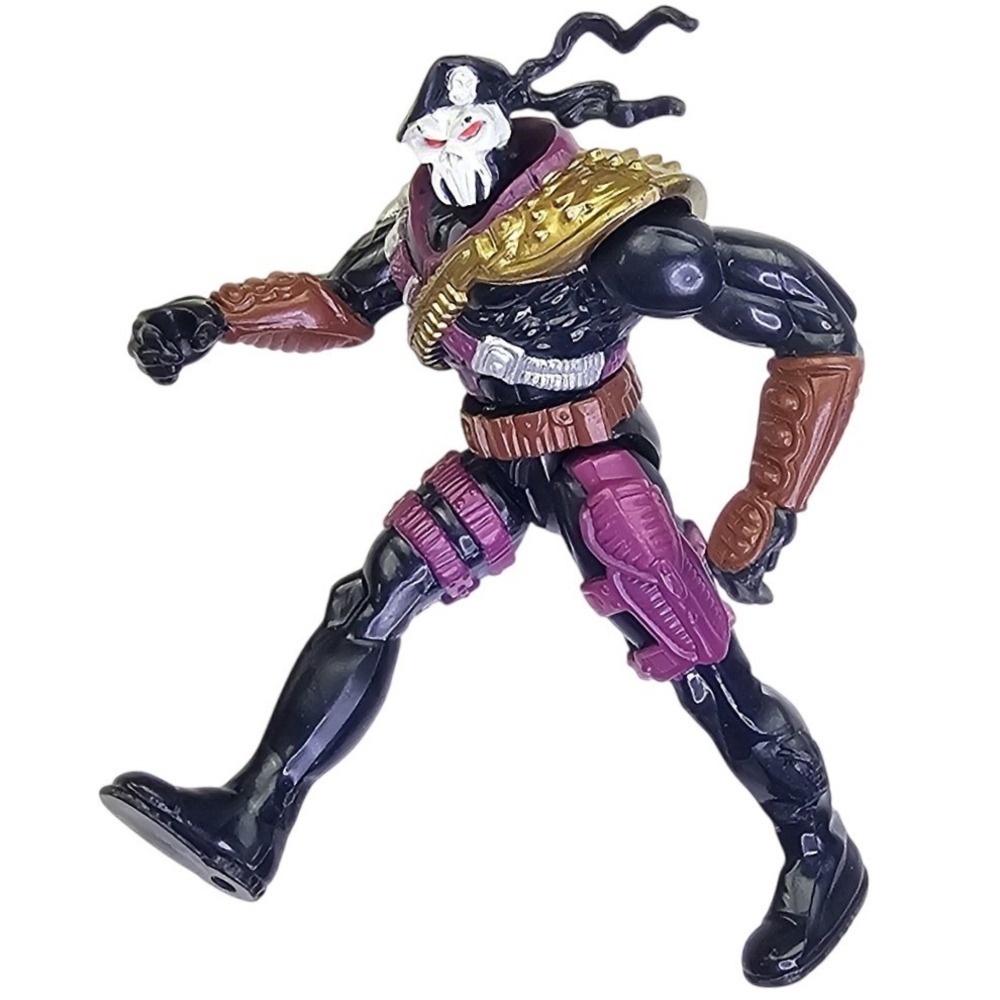 Vintage 1996 Hasbro Skull Face Action Figure Black Purple Tactical Mercenary 5in